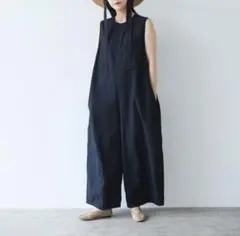 yuni 高密度Cotton/Linen オールインワン 黒　Sサイズ — image 1