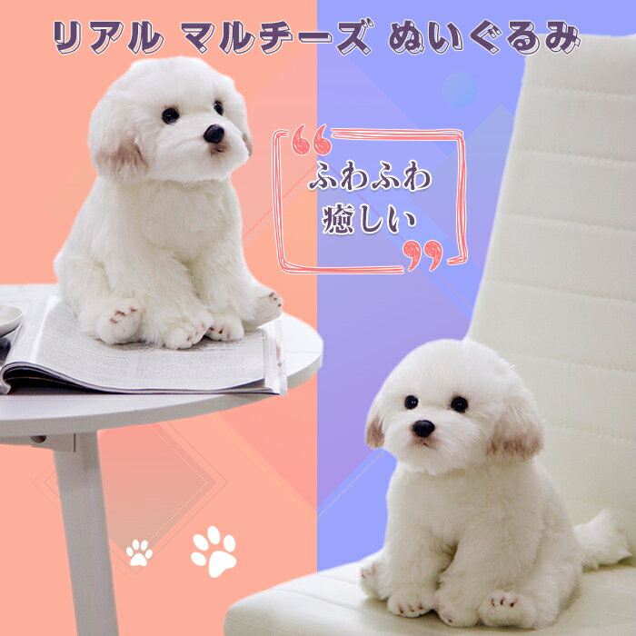 ぬいぐるみ ぬいぐるみシ ミュレーション マルチーズ 犬 マルタ子 犬ぬいぐるみ 人形 子供 男の子 おもちゃ ギフト 装飾工芸品 イヌ おもちゃ 抱き枕 クリスマス お誕生日 記念日 プレゼント — image 2