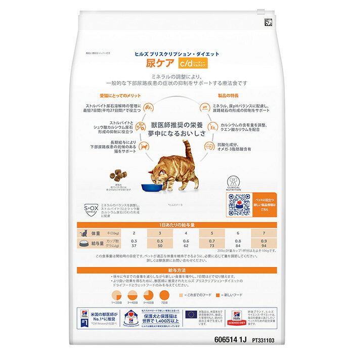ヒルズ 猫用 尿ケア【c/d】 マルチケア フィッシュ入り 4kg 2袋セット — image 2