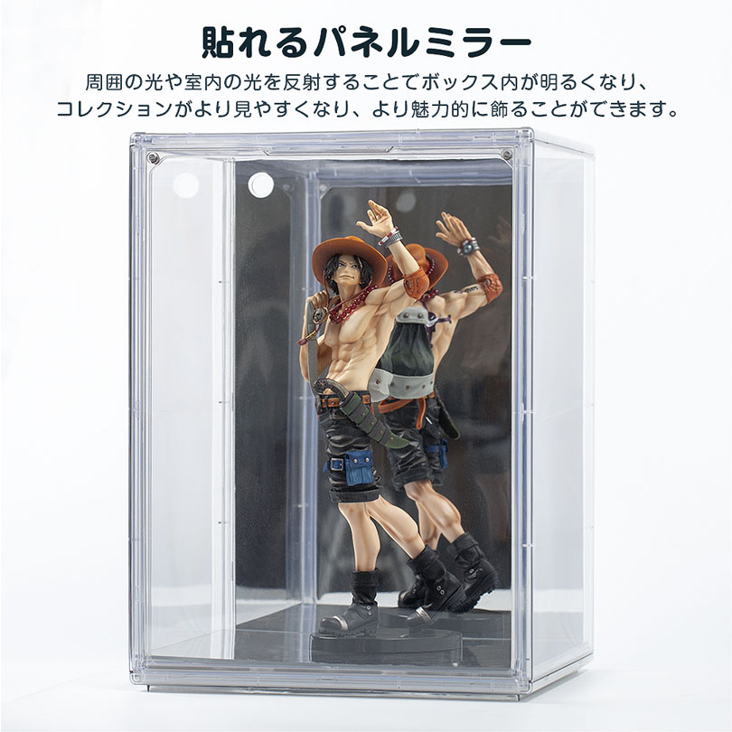 フィギュアケース UVカット98% LEDケーブル穴あり 積み重ね可能 コレクションケース ホビー アクリルケース クリア 卓上 透明高品質 ディスプレイケース 収納 ボックス 人形ケース マグネット式扉 透明展示ケース rg hg mg pg sd ガンプラ プラスチック アクリル 大型 — image 2