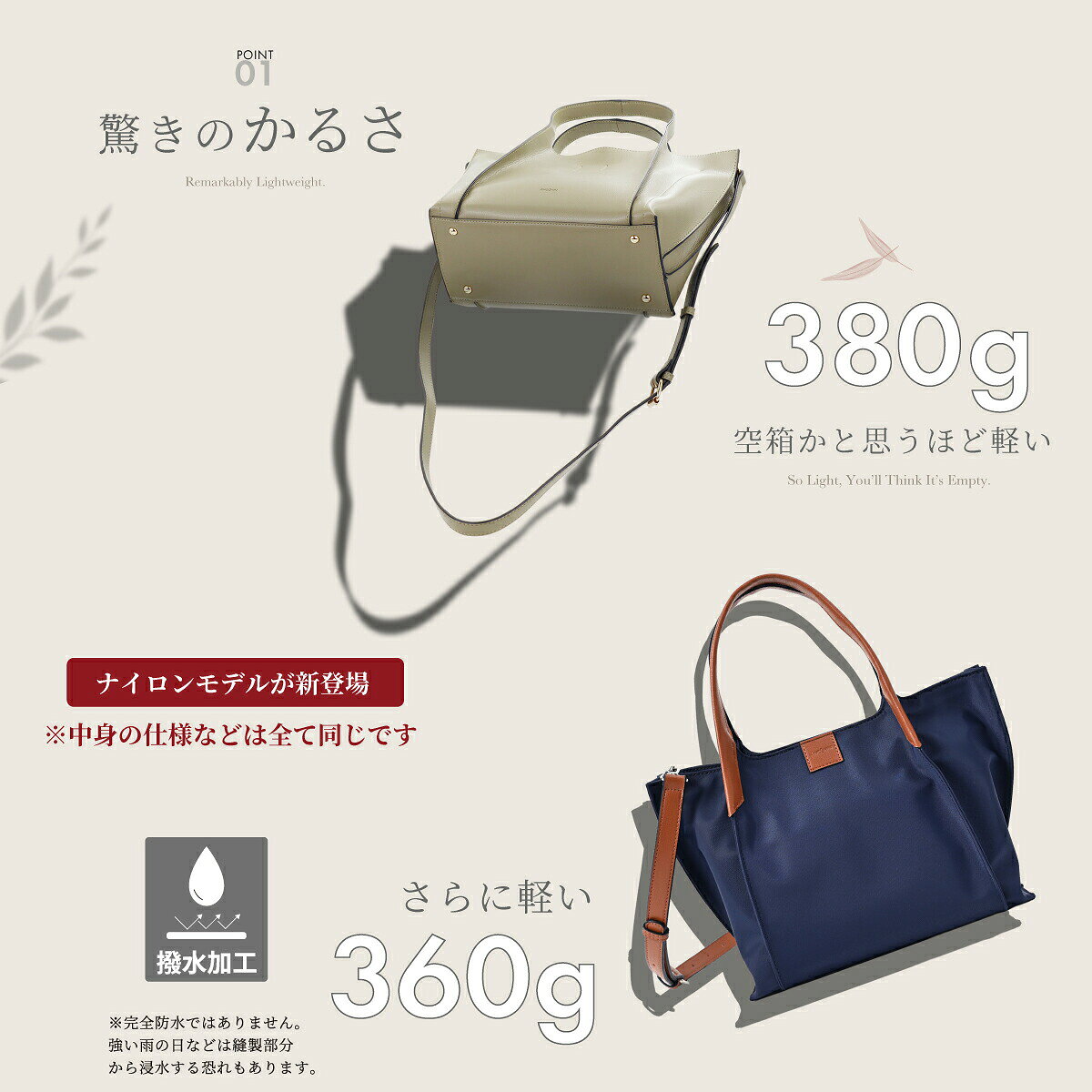 【 驚きの軽さで自立 】 高評価★4.59 ANDSHIN公式 ショルダーバッグ レディース 小さめ バッグ ハンドバッグ 斜めがけ バック 手作業 軽量 ちょうどいい 収納力 自立 ファスナー開閉 底鋲付 軽い — image 3