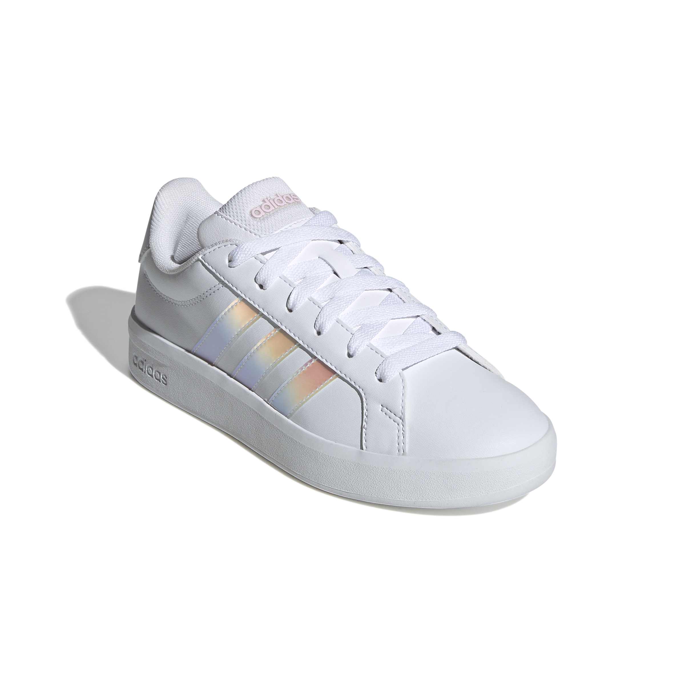 【動画あり】2026春夏新作 送料無料 アディダス レディース スニーカー adidas GRAND COURT 3.0 J グランドコート ローカット カジュアル シューズ 靴 ホワイト 白 玉虫色 オーロラ JQ1978 — image 2