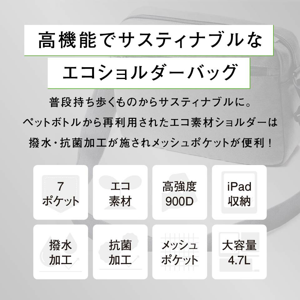高評価4.65【1位&5冠】 ショルダーバッグ メンズ 撥水 抗菌 軽量 7ポケット 11インチiPad収納 シンプル サコッシュ 男性 バッグ ビジネスバッグ 大容量 通勤 おしゃれ ショルダーバック 斜めがけ 軽量 洗える ギフト プレゼント 父の日 MURA — image 2