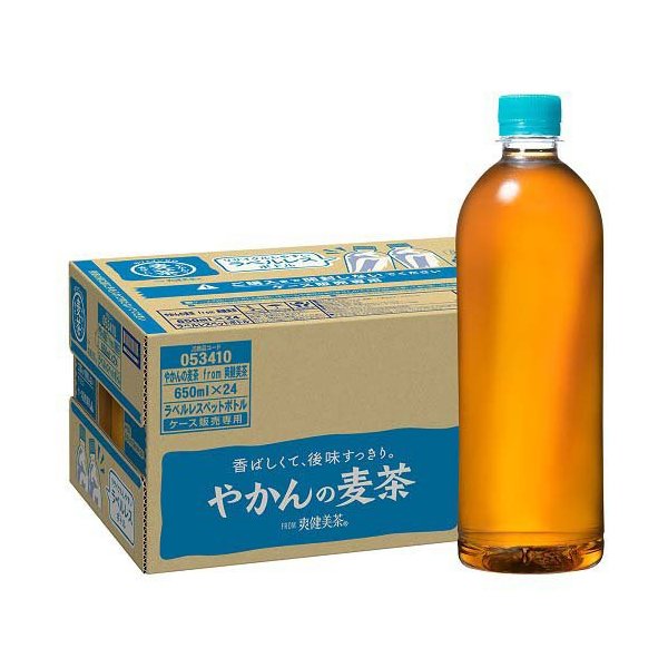 やかんの麦茶 FROM 爽健美茶ラベルレス PET 650ml*24本 【やかんの麦茶】 麦茶(清涼飲料水) — image 2