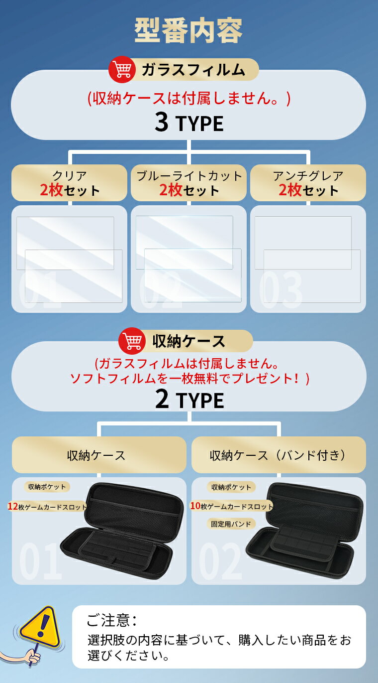 【楽天1位】Switch2ケース 収納ケース キャリングケース 2枚セットガラスフィルム 液晶保護シート Nintendo Switchケース 耐衝撃 ニンテンドースイッチ カバー EVAポーチ ニンテンドースイッチライト ゲームカード — image 3