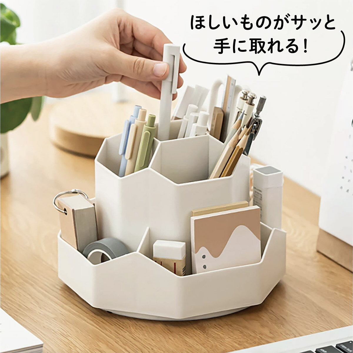 ＼楽天ランキング1位獲得！／ ペンスタンド ペン立て ペンホルダー ペン入れ 360度 回転 デスク収納 卓上 収納 便利 オフィス 大容量 デスクオーガナイザー デスク 文房具 pen-holder — image 3