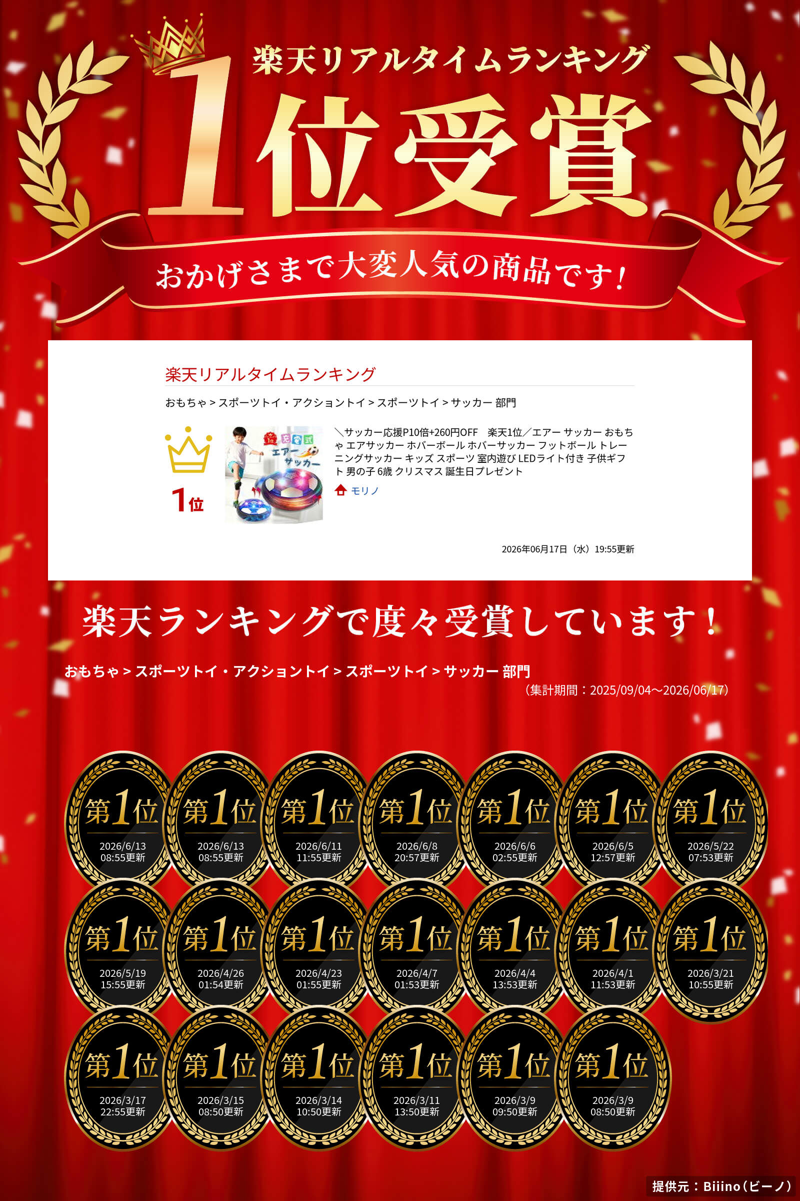 ＼サッカー応援P5倍⭐楽天1位／エアー サッカー おもちゃ エアサッカー ホバーボール ホバーサッカー フットボール トレーニングサッカー キッズ スポーツ 室内遊び LEDライト付き 子供ギフト 男の子 6歳 クリスマス 誕生日プレゼント — image 2